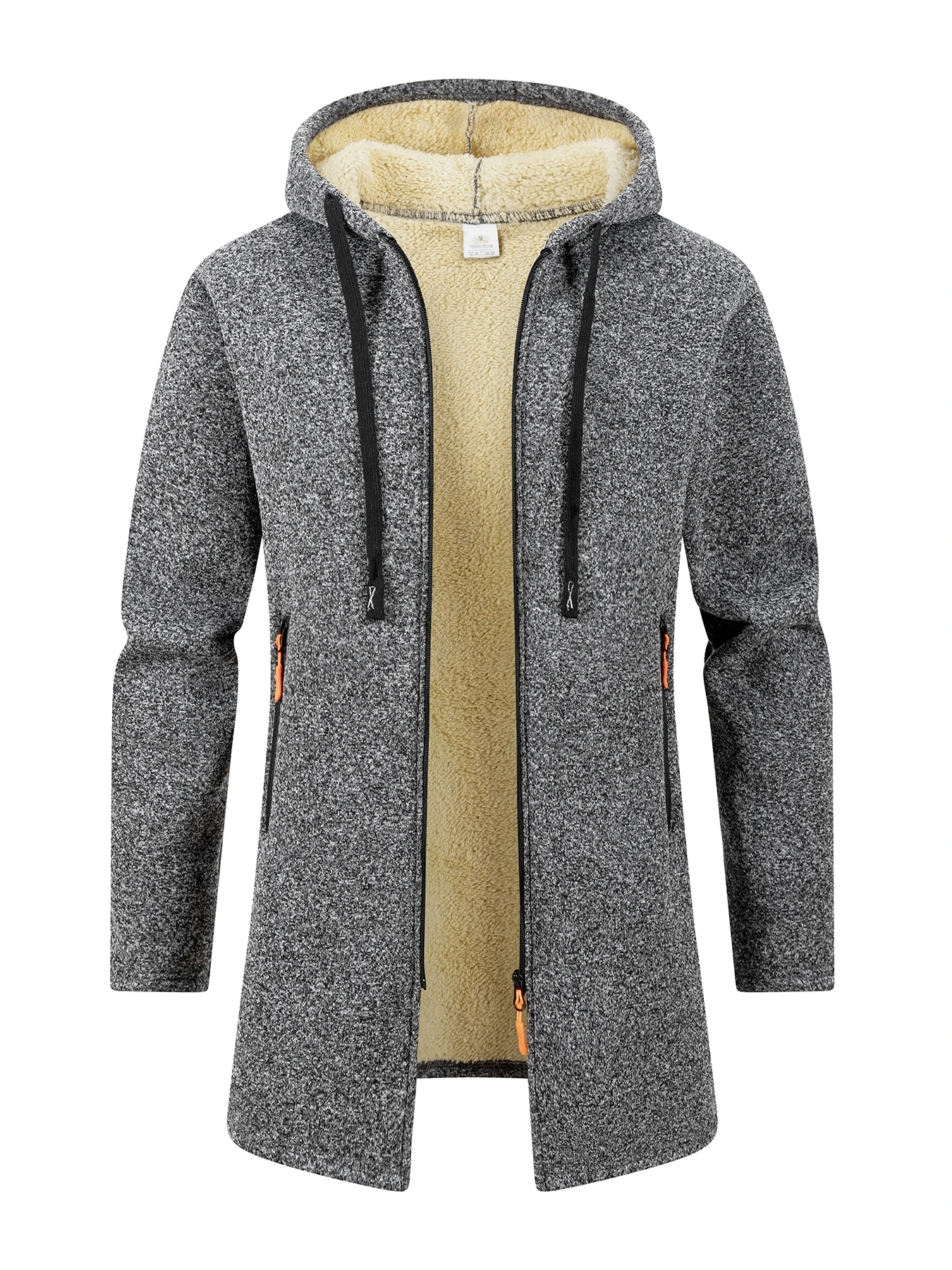 الرجال الشتاء سميكة منتصف طول جاكيت زيبرا غزل دافئ...