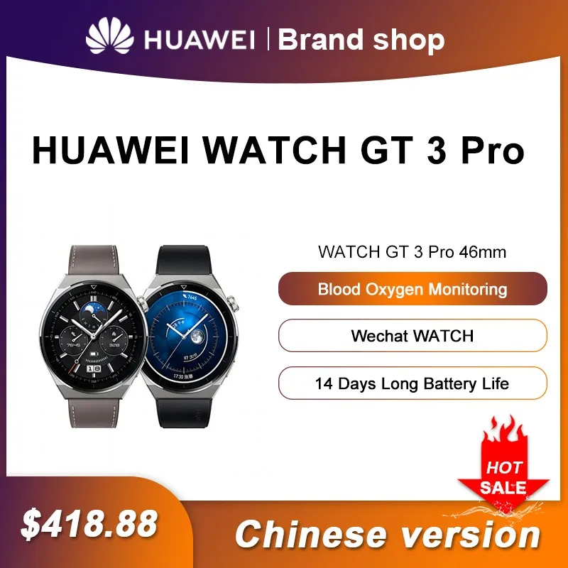 Chinese Version Huawei Watch GT3 Pro Sports Intelligent ECG Heart Rate Body  Temperature Blood Oxygen Monitor Two Weeks Endurance