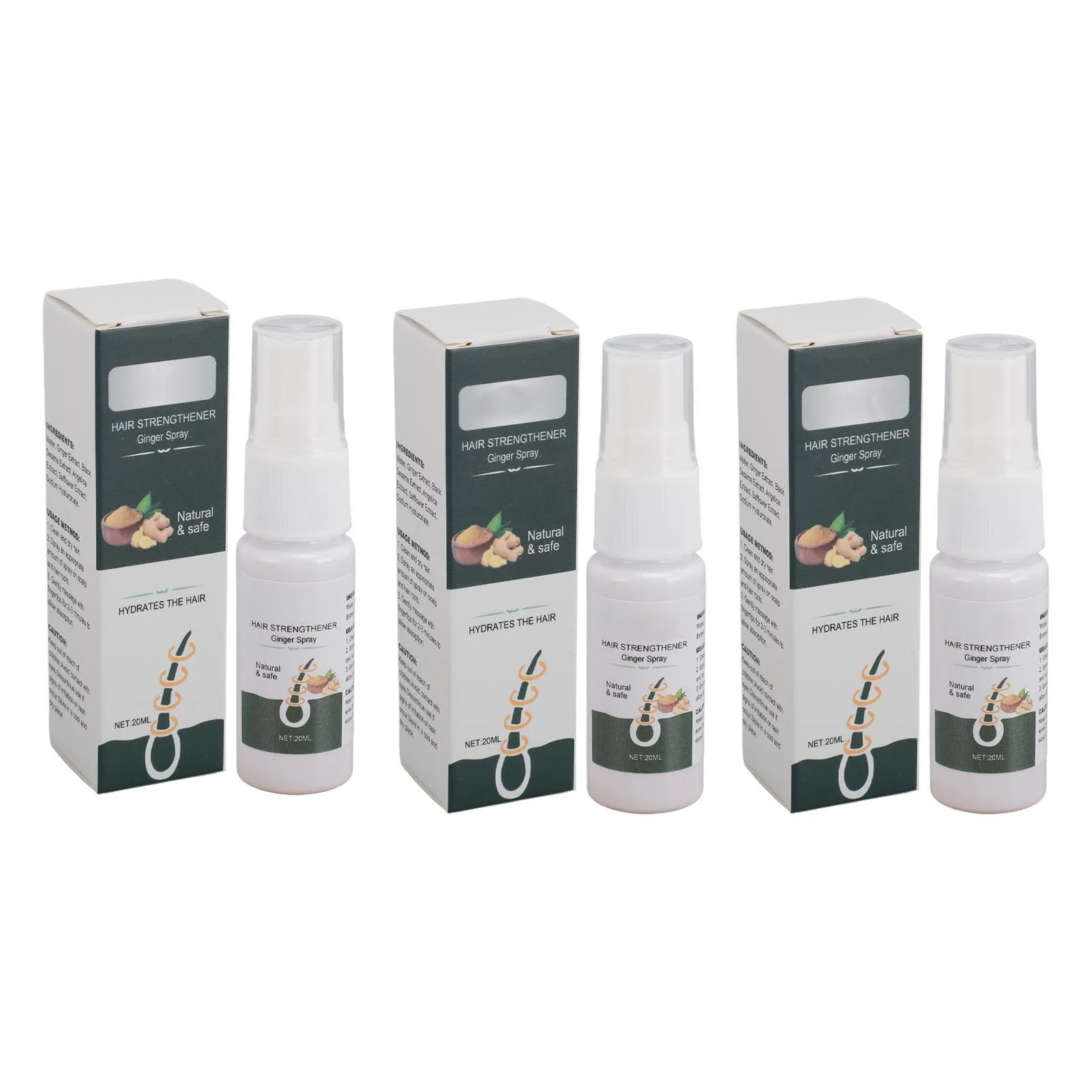 

Спрей для роста волос с имбирем, травяной экстракт, усилитель волос, спрей с имбирем для предотвращения расщепления, питание для повседневной жизни