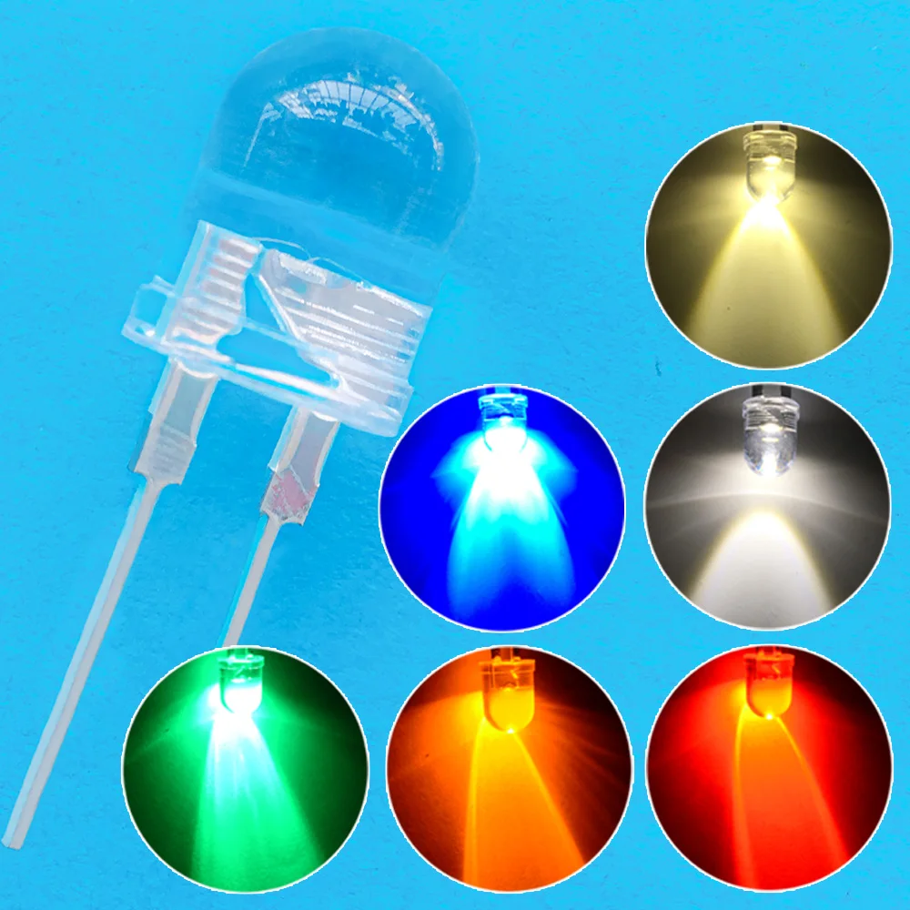 Ultra Bright LED 10mm Red Blue Green Yellow White Diffused LEDs 