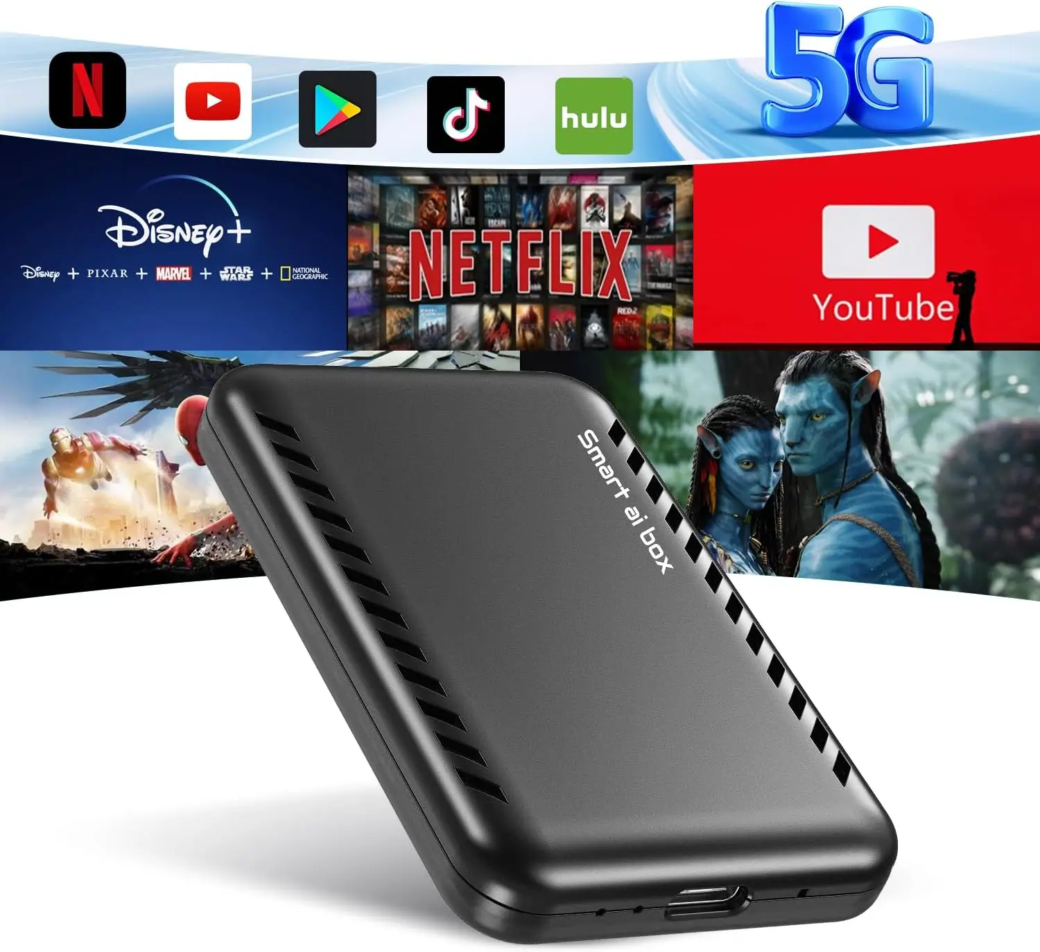 

Беспроводной адаптер Carplay, Netflix/YouTube/Disney/Play Store/Mirror Link, беспроводной адаптер для автомобиля Android для OEM проводного автомобиля CarPlay