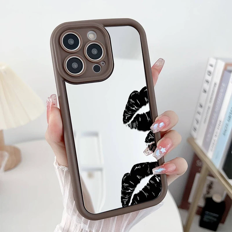 Sexy Girl Red Lips Mirror Phone Case