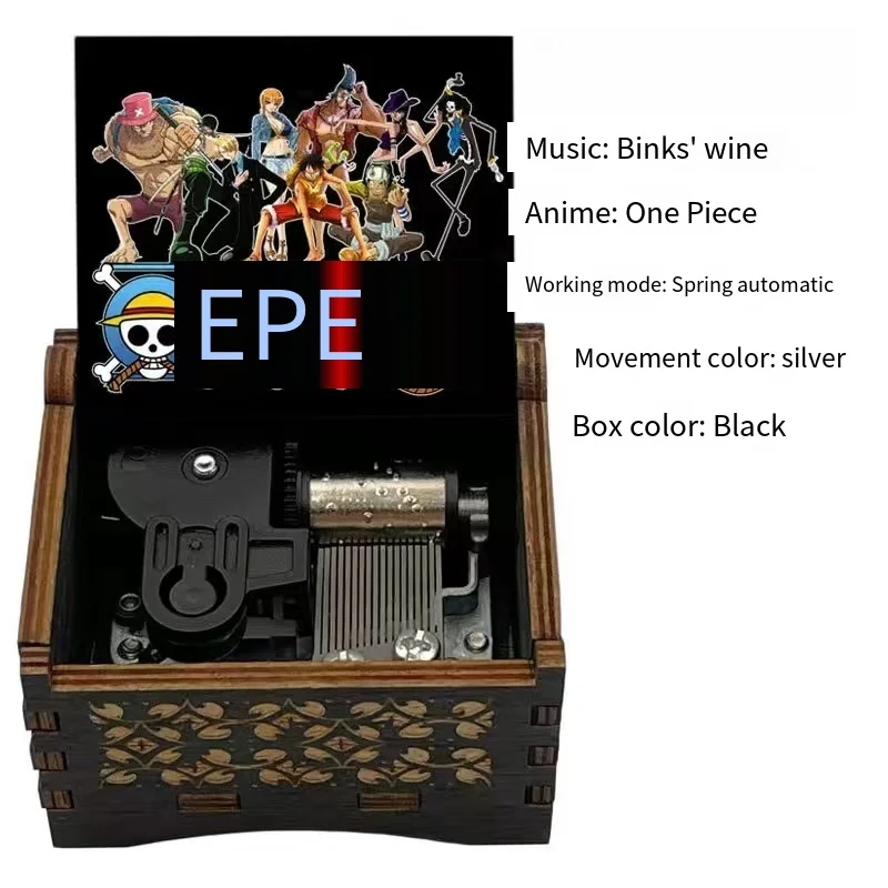 One Piece Wooden Painted Music Box Anime Carved Onepiece Music Box