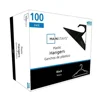 100-Pack Plastic Hangers Black Notched Adult Closet Organization Storage Solution Sweaters Shirts Coats Strong Durable Easy 6