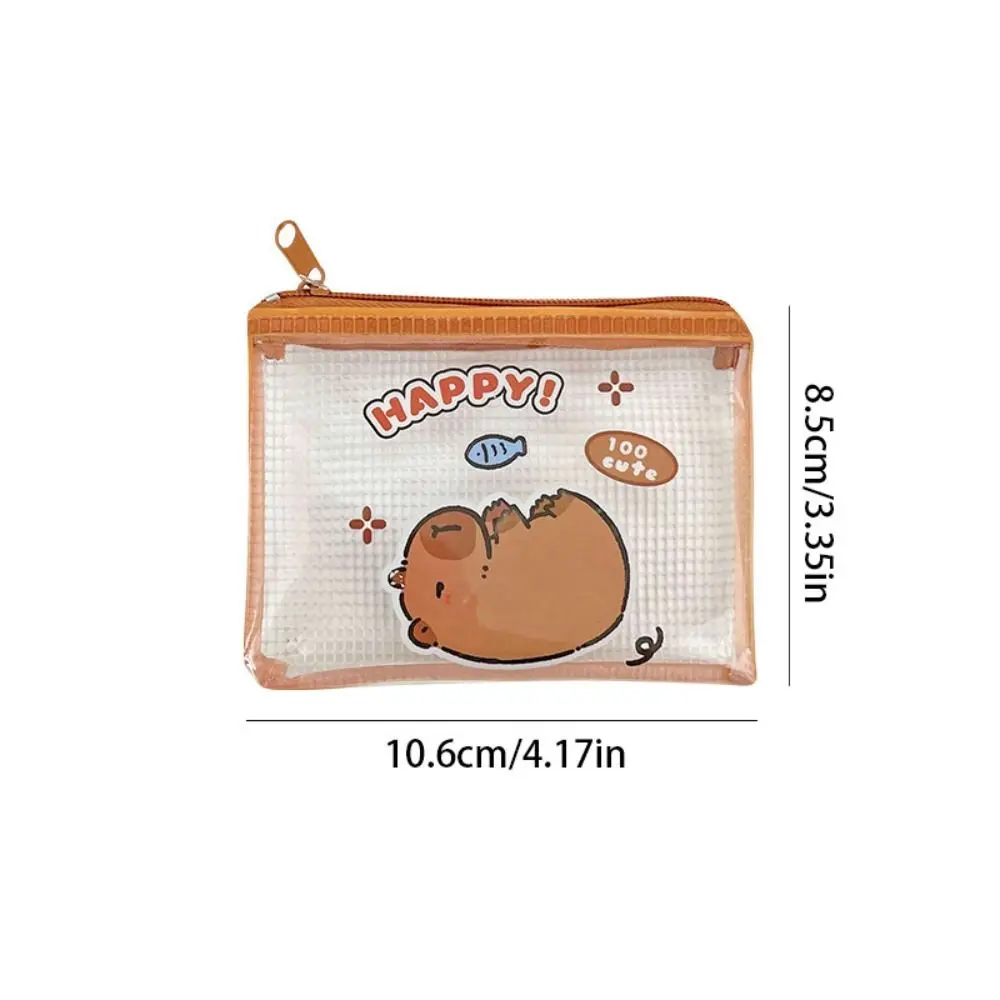Zipper Capybara Coin Purse Wallet Cartoon Transparent Capybara Purse Bag Money Bag PVC Capibara Credit Card Holder Children coin purse,coin wallet,change bag