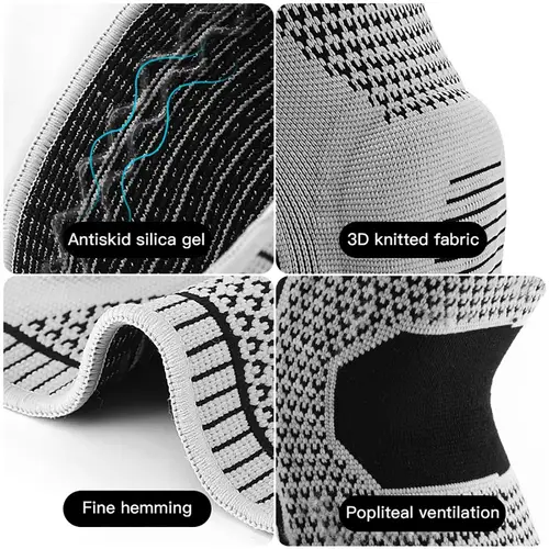 1PC Silicone Knee Pads Strap Patella Medial Support Meniscus Compression Knee Braces for Running Sport Knee Protection - Image 2