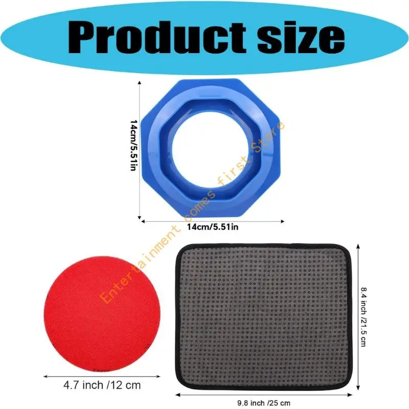 Set per cura della finitura del bowling con 6 dischi, telaio supporto e panno 55KD - immagine 6