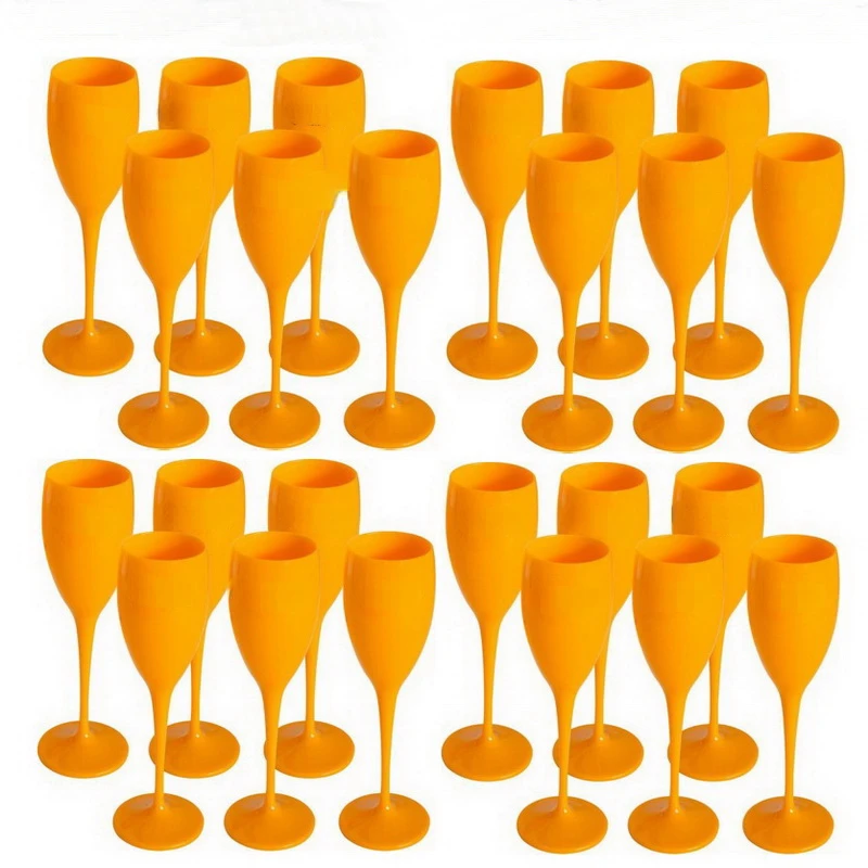 Wine Glasses Acrylic Pink Orange Champagne Flutes