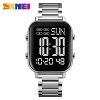 SKMEI 2259 Luxury EL Display Stainless Steel Digital Watch for Men Waterproof Sport Electronic Mens Wristwatch 1859 Reloj Hombre 2