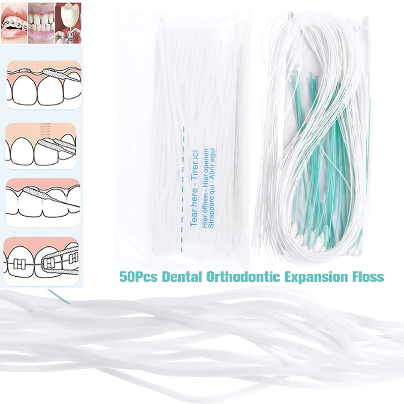 Dental Floss Threaders Tooth Floss Holder Between Orthodontic Braces Bridge Traction Braces 50pcs/lot dental floss holder dental floss