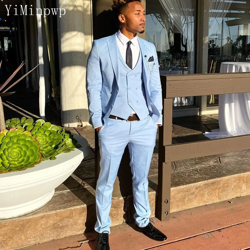 Traje Azul Marino Hombre Casual Terno Azul Las Mejores - Main Image