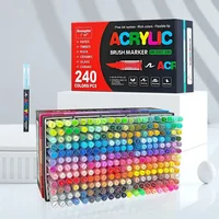 120/168/240 Colors Acrylic Paint Markers,Soft Brush Tip Pens  Acrylic Paint Pens for Wood,Rock Painting DIY Crafts Art Supplies 1