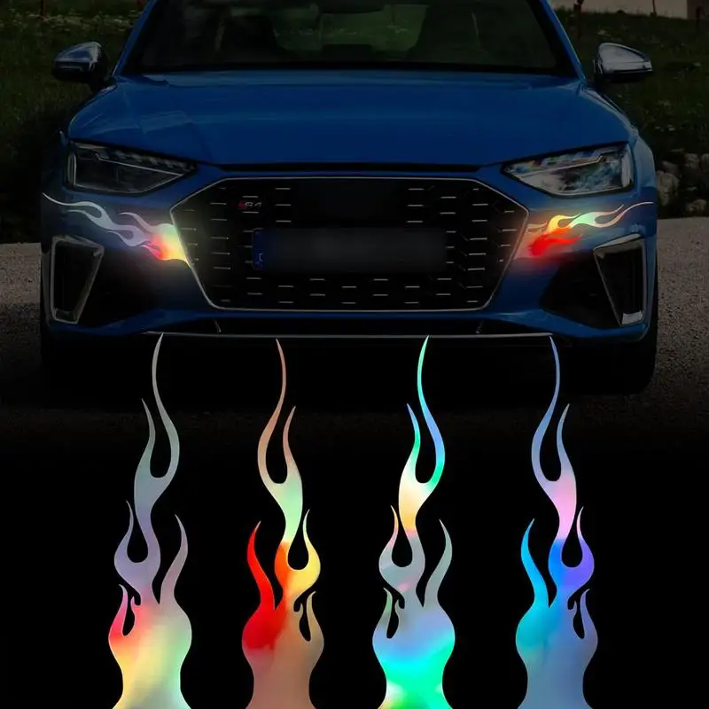 Flame Decals For Cars Flame Car Decals Stickers Reflective Motorcycles Sticker Decoration Creative Fashion Car Styling Stickers