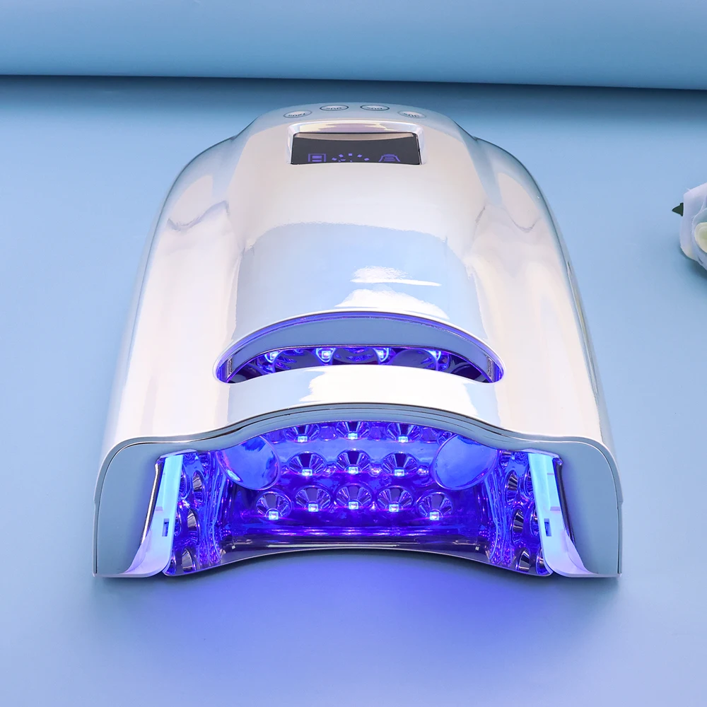 128W Cordless UV LED Nail Dryer Lamp For Curing Polish Gel Pro Cure Rechargeable Battery Lamp Nail Powerful UV Light