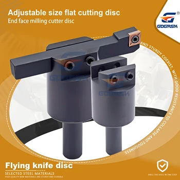 CNC Adjustable Face Milling Cutter – C12/C20 Flying Knife Disc Cutter Holder with SCLCL Shank & CCGT/CCMT Carbide Inserts 1