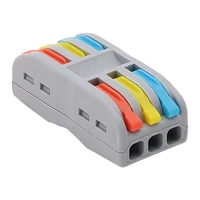 PCT Mini Fast Wiring Cable Connectors 3 in 3 Out 2-Position Push-in Universal Compact Splitter Electrical Home Terminal Block 5