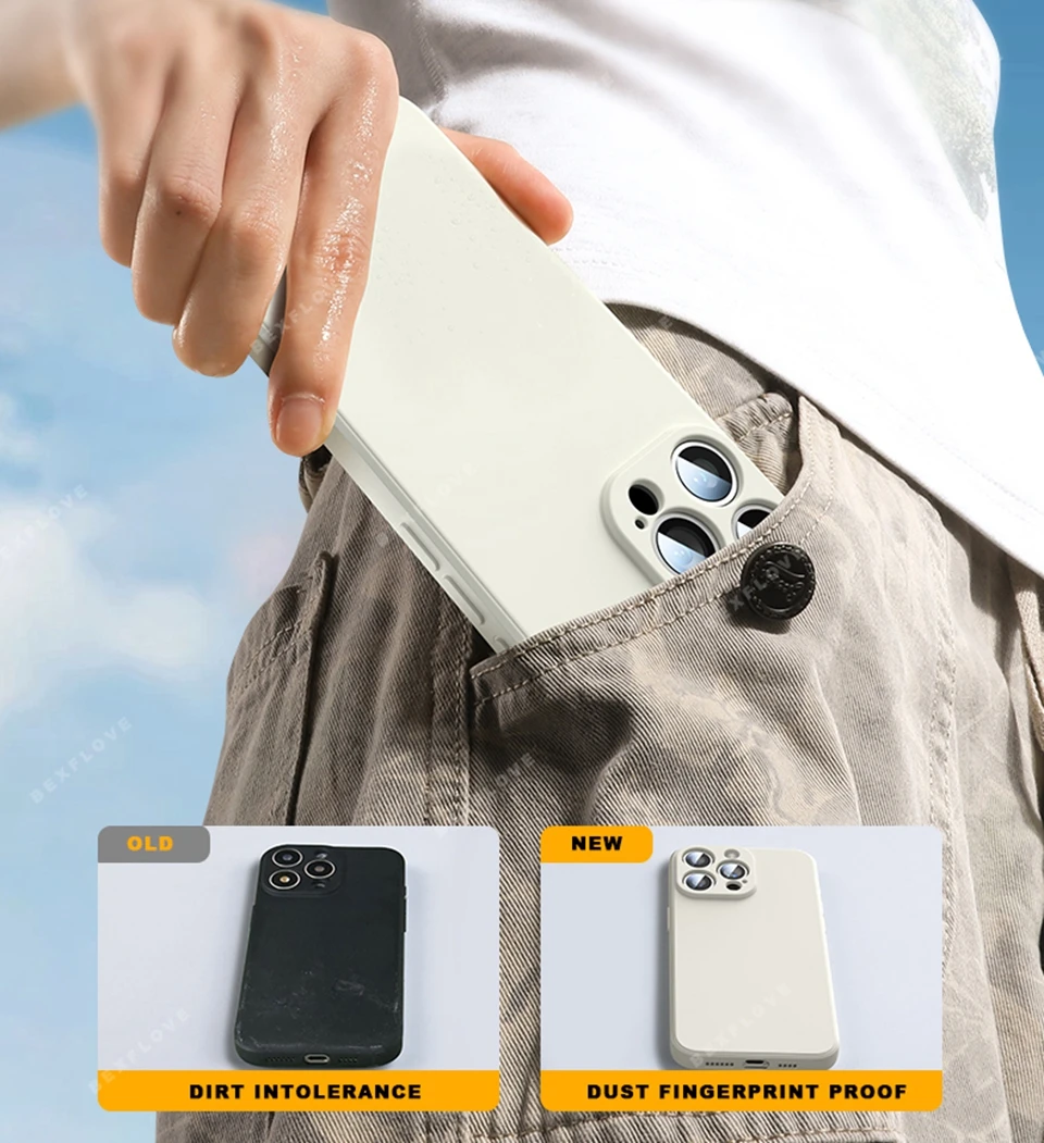 Lanyard Phone Case with Liquid Silicone Strap and Protective Chain Cover