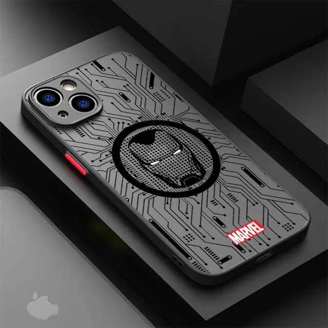 thumbnail image 1 of Funda de teléfono para Apple iPhone 8 Plus, XS, X, 12 Mini, 7, 6S, 11 Pro, 15 Pro, SE, 14 Pro, Max, 13, XR, Marvel, Spider Man, Iron Man, 1 of 5