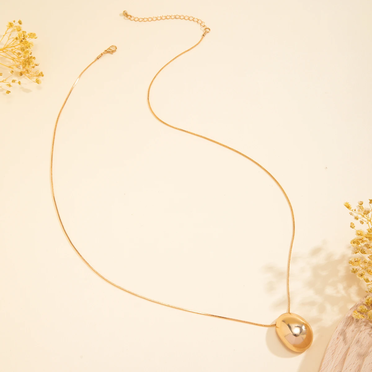Long collier pendentif boule elliptique pour femme, surface JOwith, pull élégant pour femme, accessoires JOAccessrespiration Fashion Jewelry Gift