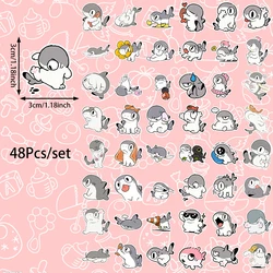 48pcs Adorable Shark Cat Sticker Set for Decor and Party Favors (ZFY-69)