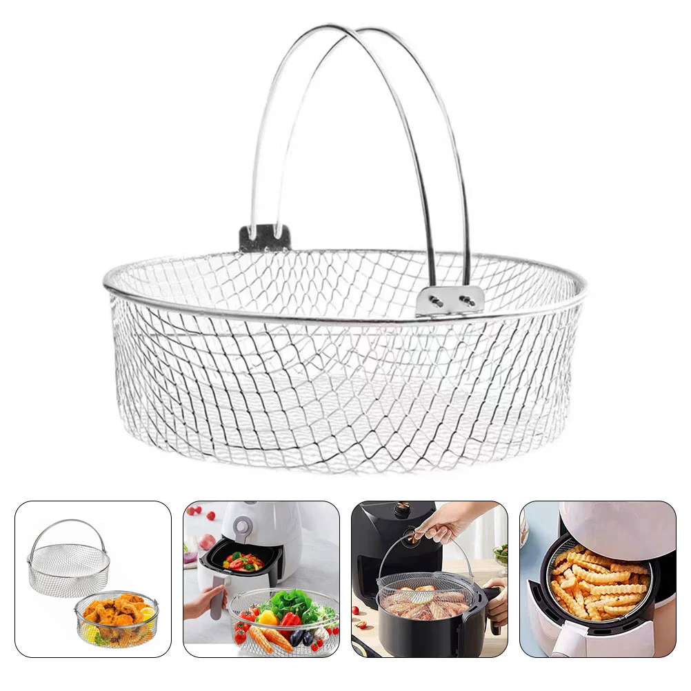

Airfryersss Portable French Fries Accessories Breathable Mesh Basket 825 Inches Fryers Mini Deep Baskets Steamer Stainless