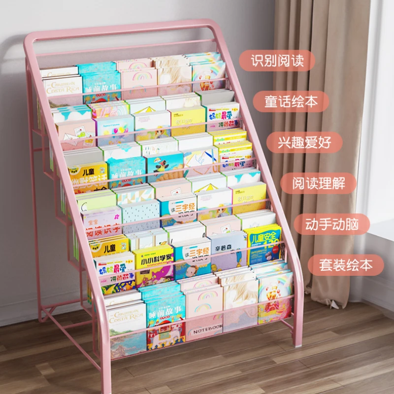 Children Bookcases Aesthetic Room Furniture Storage Living Cabinet Type Book Magazine Rack Estanteria Habitacion Iron Shelf Home