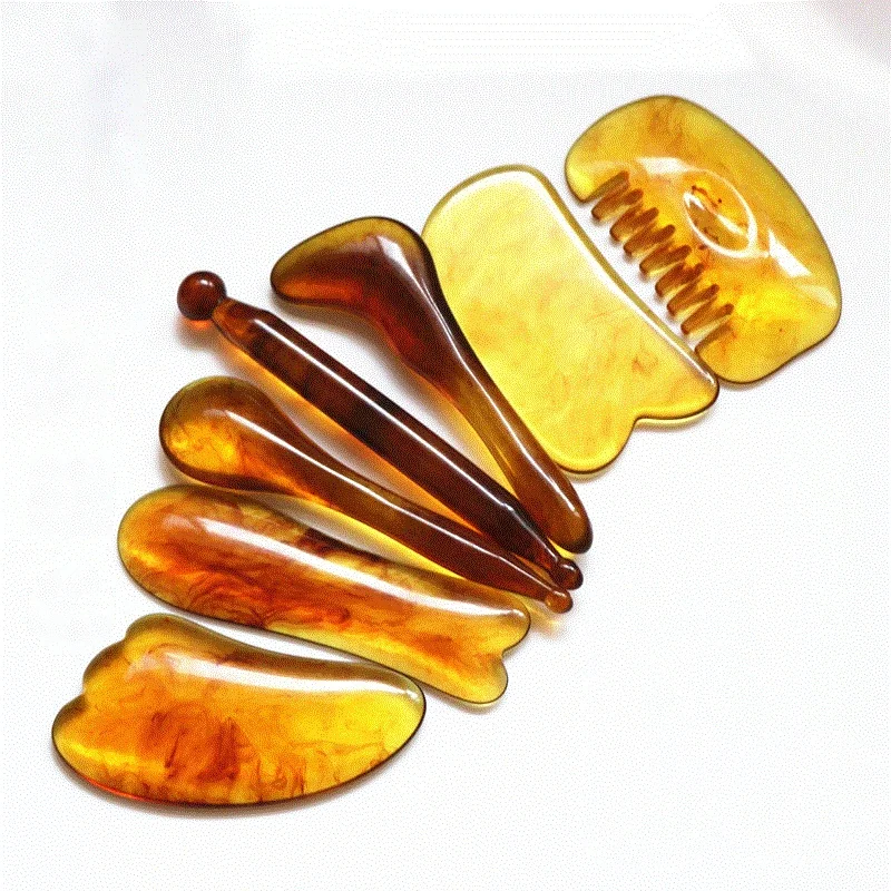 7PCS GUASHA Massage Tools Face Neck Body Massage Beauty Tool SPA Skin Caring Neck Pain Relief Scraper Scraping Massage Board