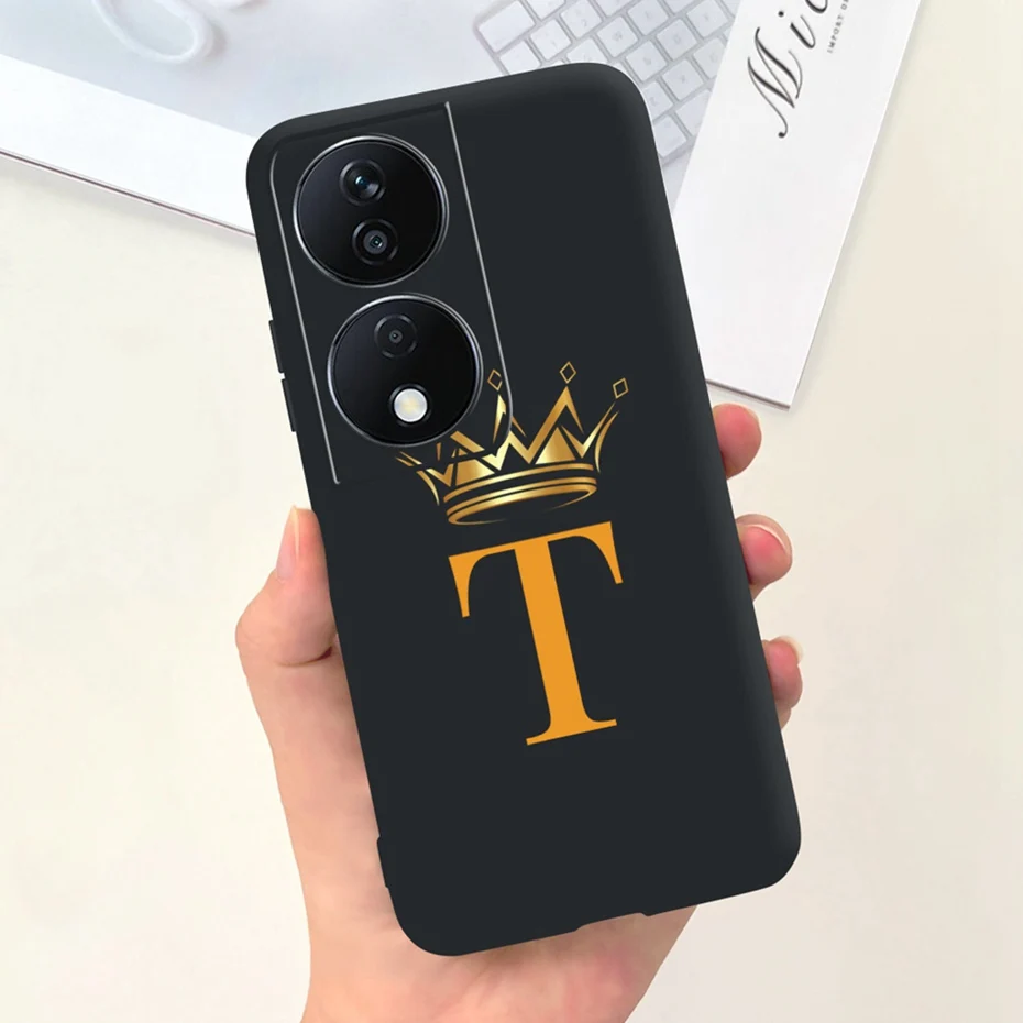 Fashion Crown Sakura Initial Letter Soft Silicon Phone Case - 2023 Edition