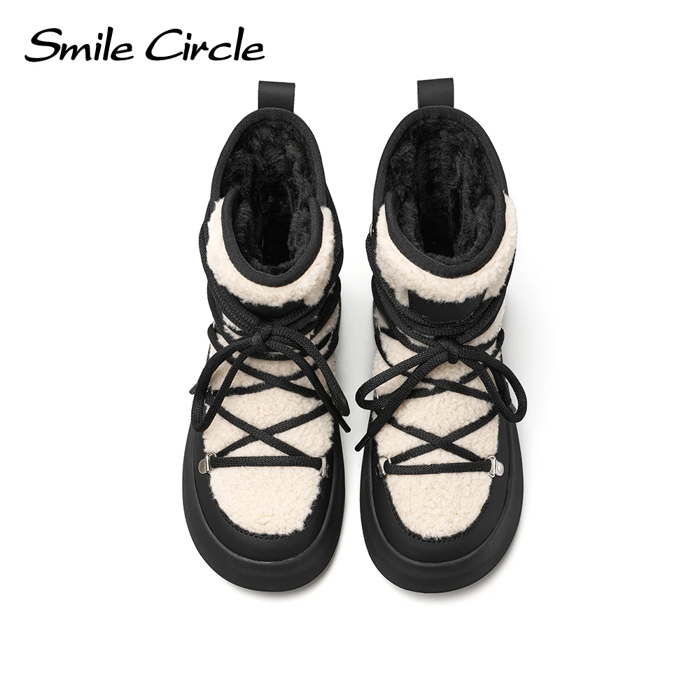 Smile Circle Snow Boots Women Winter Warm Plush Ankle Boots