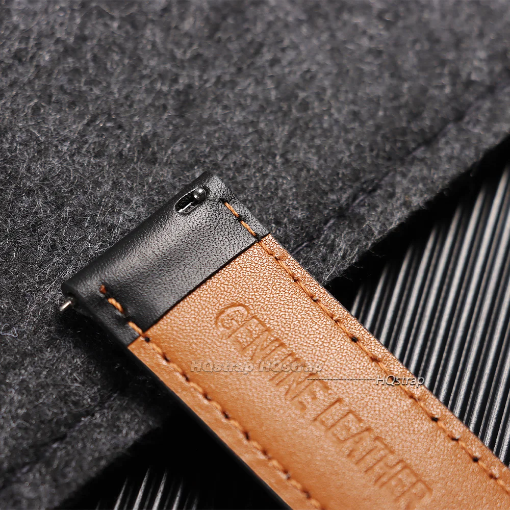 Elegant Vintage Brown Leather Watchband - Premium Cowhide Strap with Quick Release