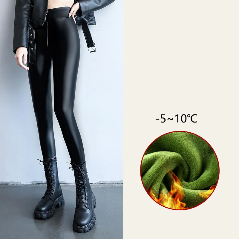 Legging chaud et épais pour femme, vêtement d'hiver, taille haute, style  décontracté, élastique, velours, doublure polaire, 2022 - AliExpress