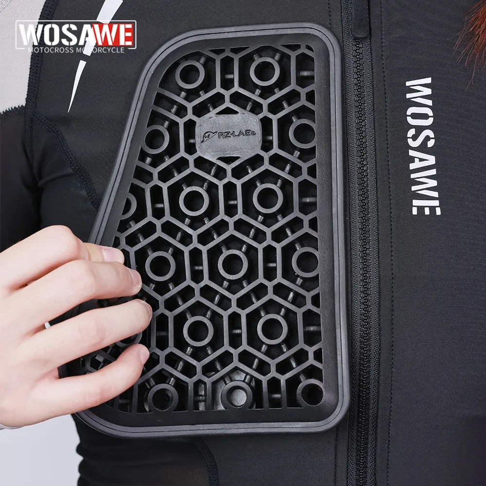 WOSAWE CE Approved Motorcycle Shoulder Elbow Back Protector Pad Universal Motorbike Chest Pads Soft Motorcycle Insert Armor