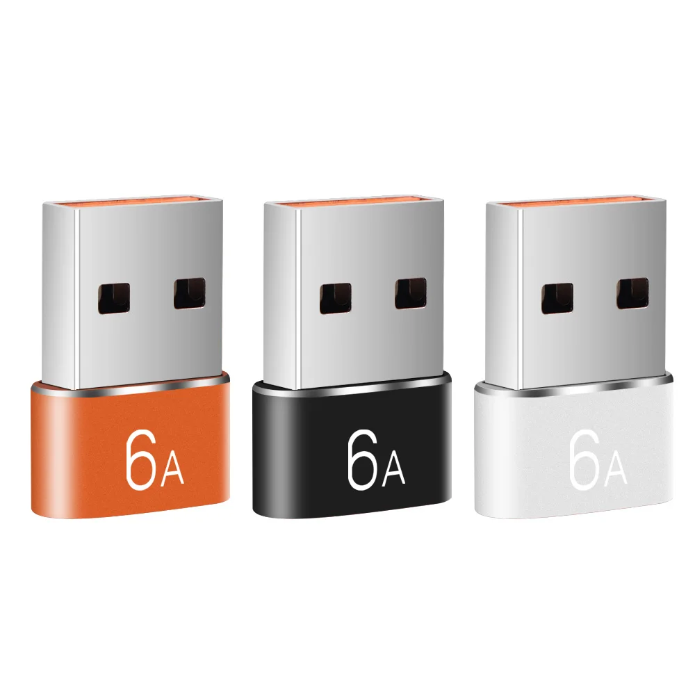 OTG Adapter 6-1Pcs 6A Type C Female To USB A Male OTG Adapter USB-C Converter For Macbook Xiaomi Samsung Oneplus Cable Connector Adaptor
