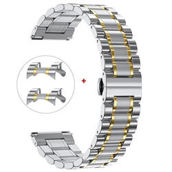 Elegant Stainless Steel Curved - End Bracelet with Butterfly Buckle - 18mm (Silver - Gold)