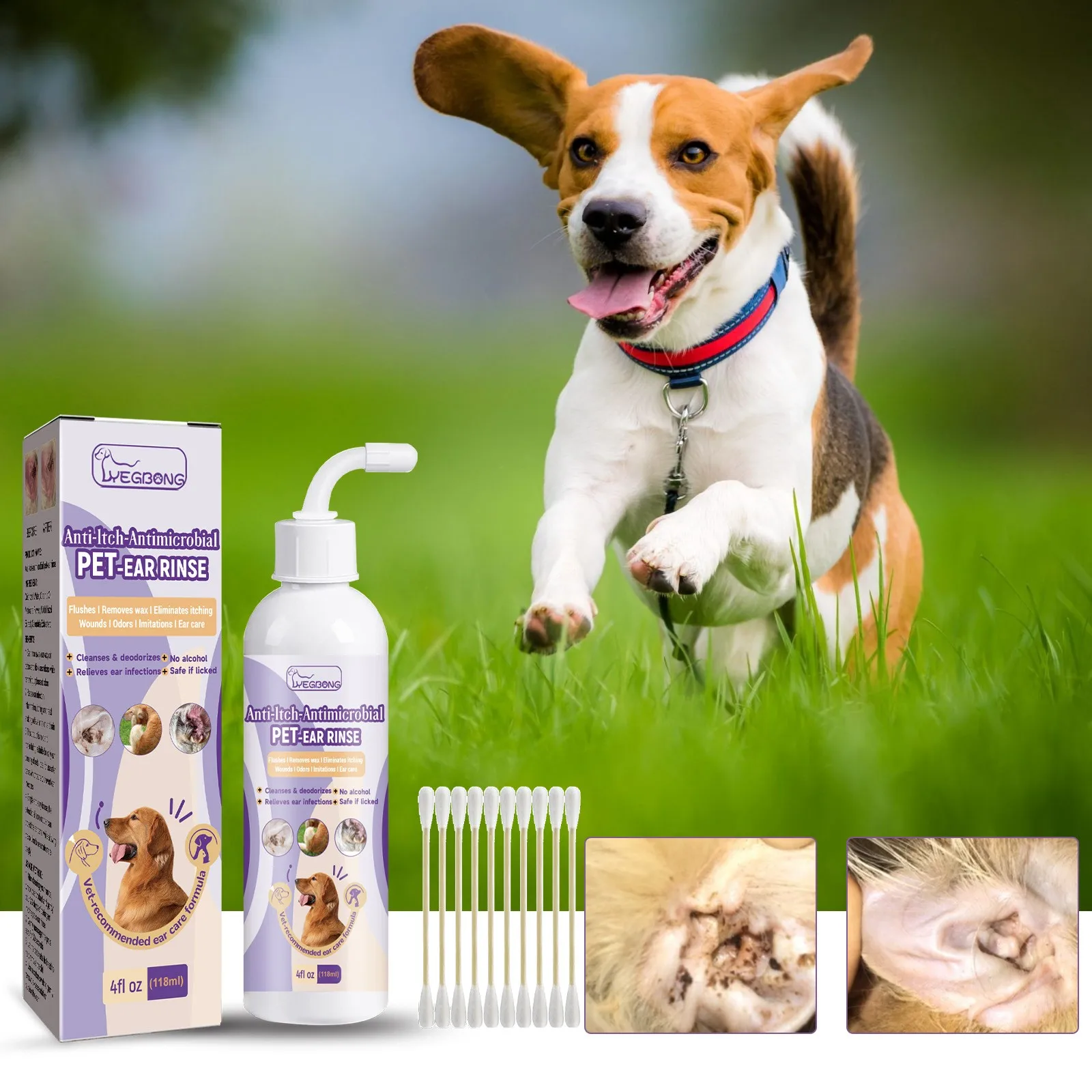 Pet Ear Cleaner Ear Cleaner Pet Ear Drops For Infections Control Yeast Mites Mites And Wax Itching 118ml