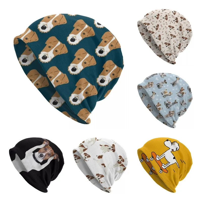 Jack Russell Terrier Dog Bones Skullies Berretti Berretti Per Le Donne Unisex Outdoor Winter Warm Cappello Lavorato A Maglia Cappelli Per Animali Adul