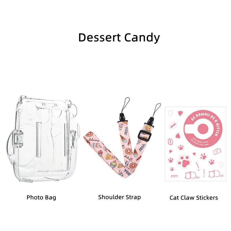 후지 필름 인스탁스 미니 11 용 투명 카메라 케이스, 보호용 캐리 백 케이스, 사진 보관함 커버 및 숄더 스트랩