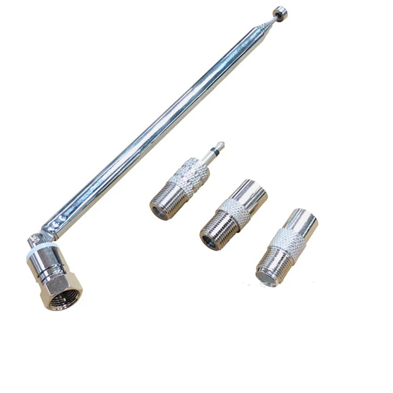 B27B 4X 로드 안테나 3.5Mm 어댑터 FM 라디오 안테나 교체 텔레스코픽 나사 F 유형 남성 플러그 커넥터 AV 스테레오 수신기