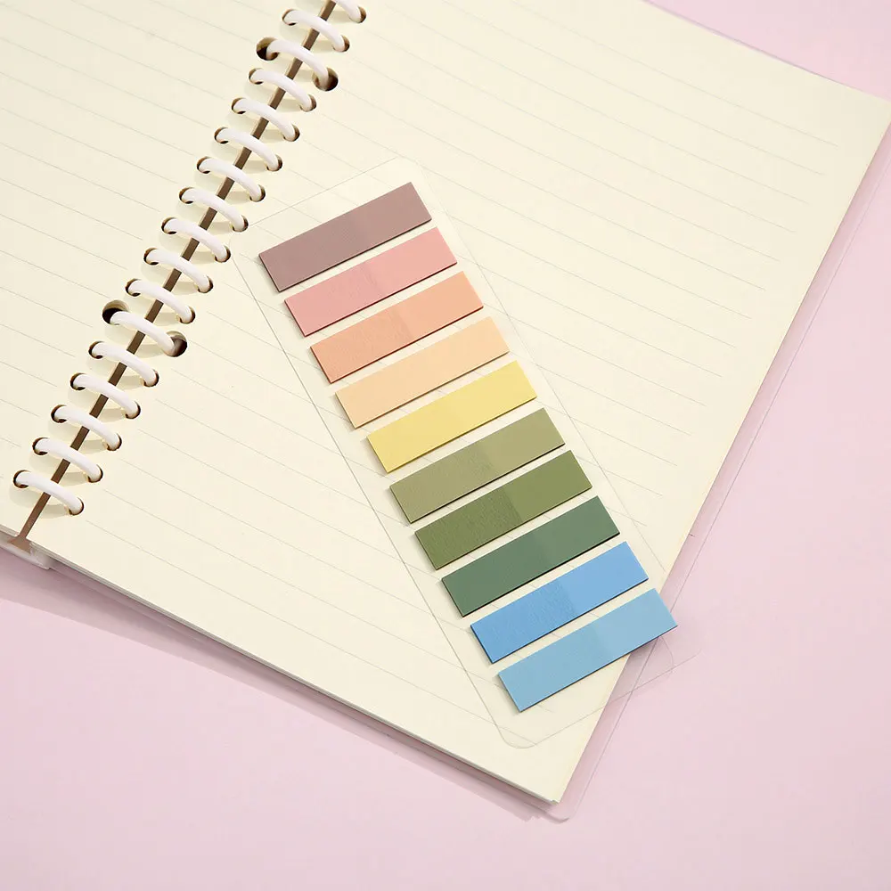 Vibrant Transparent Colorful Index Sticker Memo Pad - 200 Sheets Self-Adhesive Sticky Notes