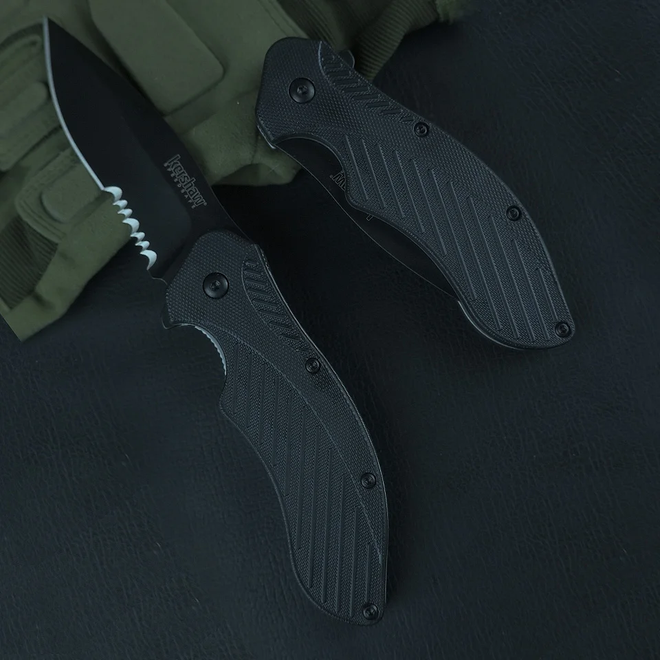 Kershaw Black Tactical Knife Outdoor Camping Hunting Survival Pocket