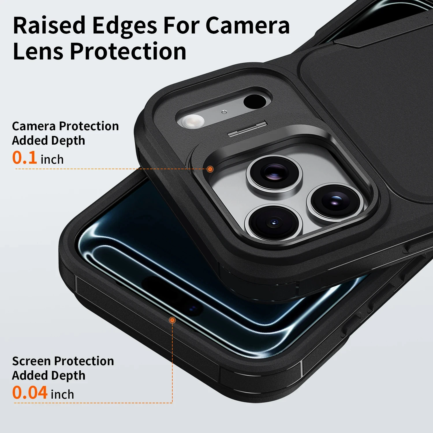 Shockproof Armor Defender Case with Camera Holder - Dual Layer Heavy Protector Cover
