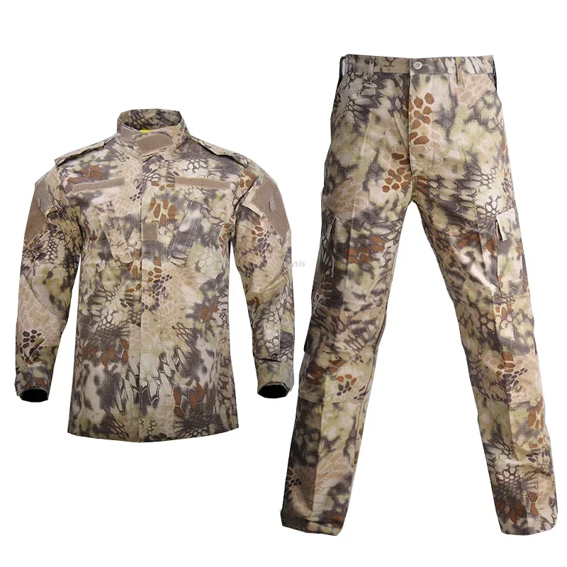 Tactical Camouflage Combat Uniform Set for Men - Shirt & Pants Suit for Airsoft and Hunting