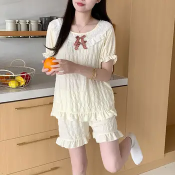 بيجامة صيفية للنساء أطقم بيجامات طقم بيجامات نسائي ملابس نوم بناطيل بيجاما شورت نسائي ملابس داخلية لصالة النوم 4