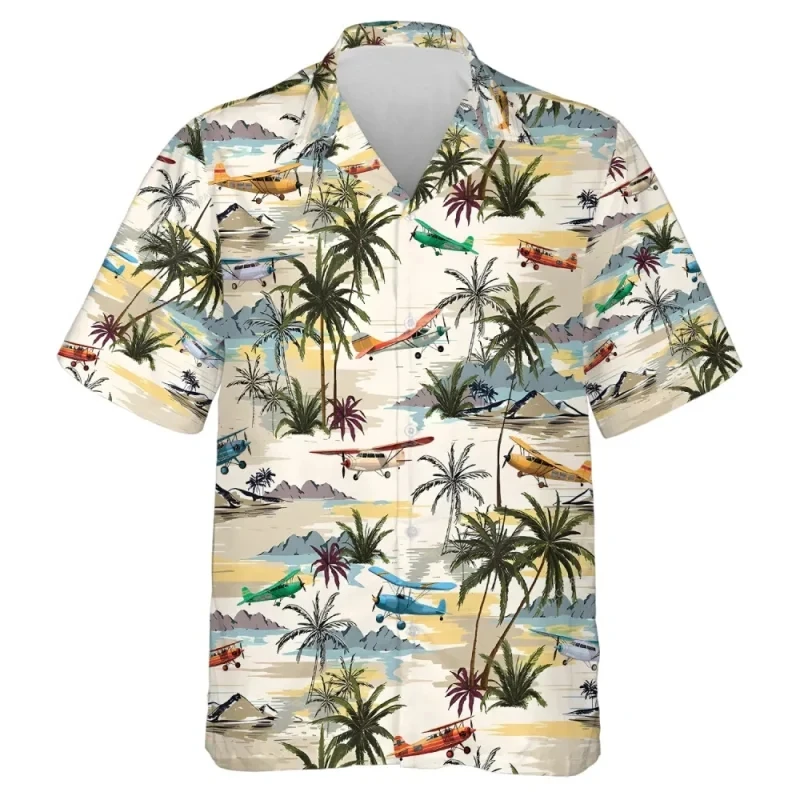 Fashion Mens Hawaiian Shirts Beach Graphic Sleeve Oversized Apparel Tops Short Casual Seaside Summer Clothing Formal Shirt