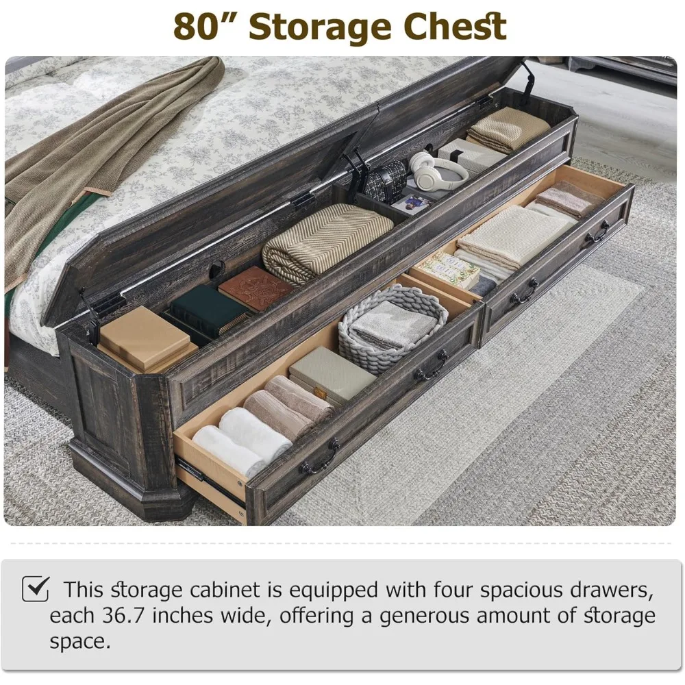 Farmhouse King Storage Bed 6