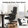 Office High Back PU Leather Executive Computer Desk Lumbar Support Flip up Armrest Gaming Rolling Chair with Wheels Black 5
