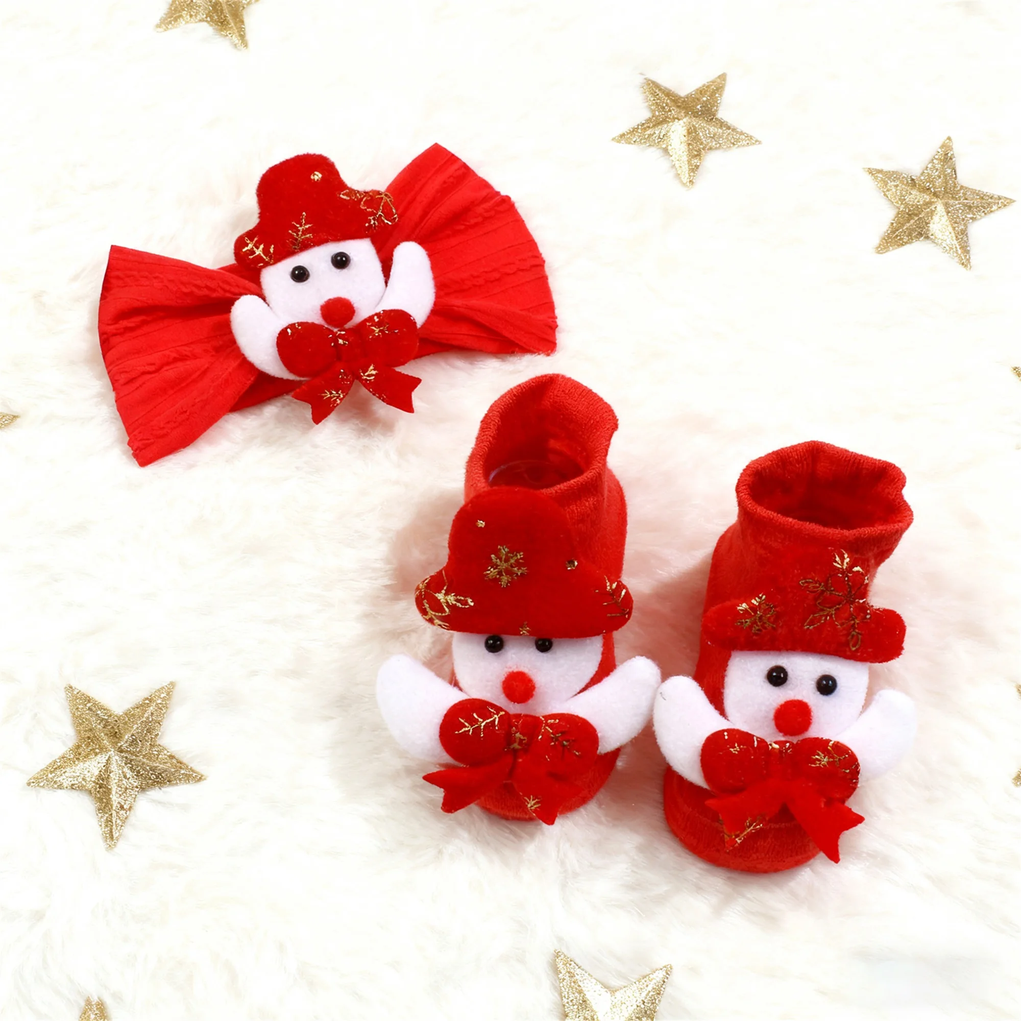 Adorable Baby Boy Christmas Hat Mittens Set Stylish Festive Reindeer Mittens and Hat Infant Trendy Baptism Clothing Accessory