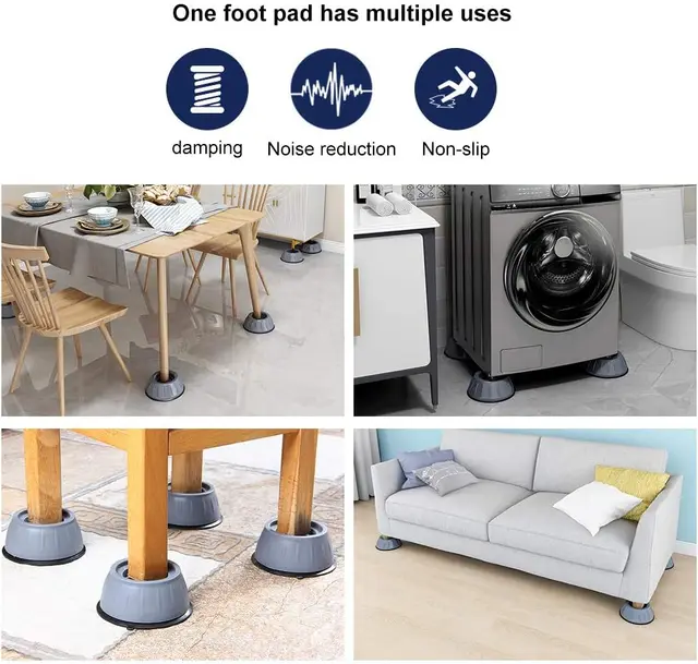 Shock and Noise Cancelling Washing Machine Support, Anti Slip Rubber Anti-Walk Dryer Washer Feet Pads,Washing Machine Stabilizer 6 Shock and Noise Cancelling Washing Machine Support, Anti Slip Rubber Anti-Walk Dryer Washer Feet Pads,Washing Machine Stabilizer 6