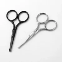 1Pc Stainless Steel Nose Hair Mini Small Scissors Eyelash Facial Hair Straight Round Tip For Eyebrows Nail Beard Manicure Makeup 2