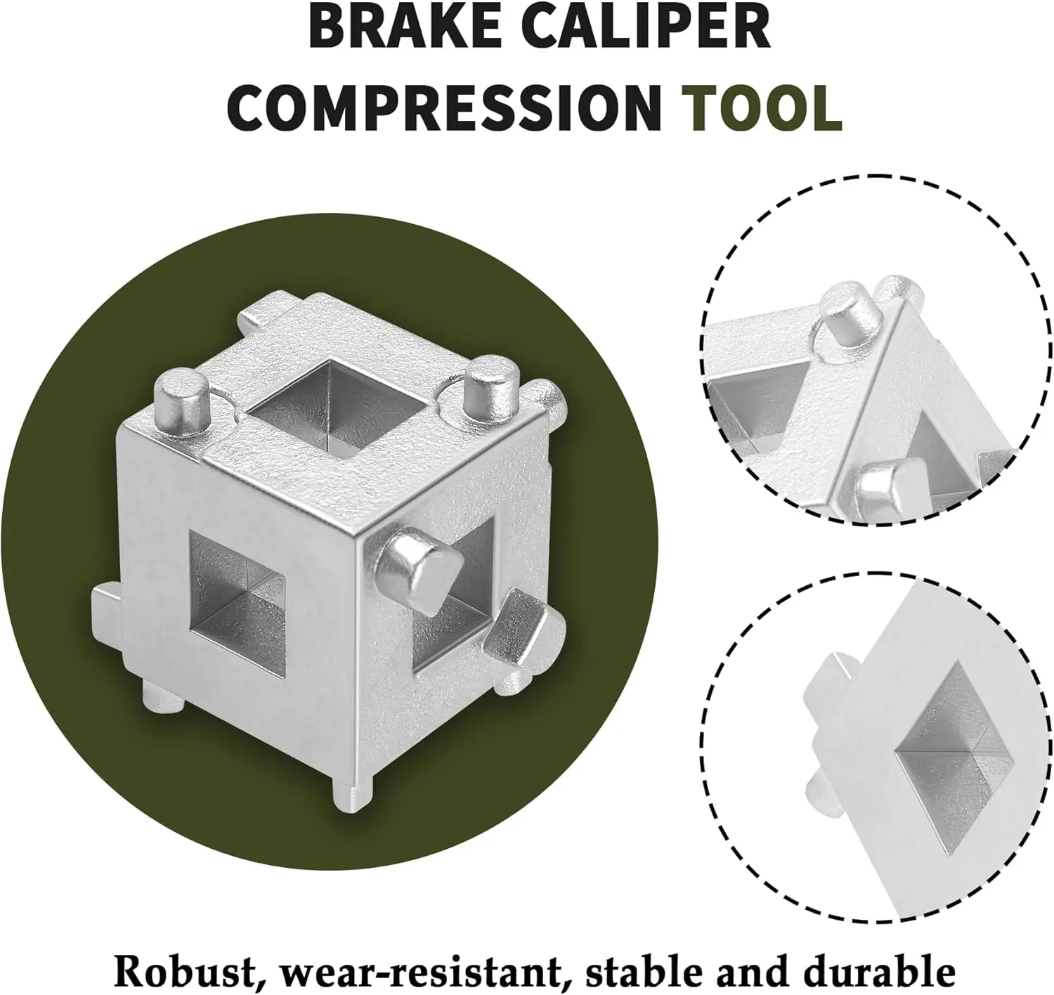 Premium Steel Brake Caliper Compression Tool with 3/8 Adapter